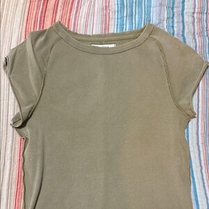 NWT We The Free Khaki/Green Ribbed Top